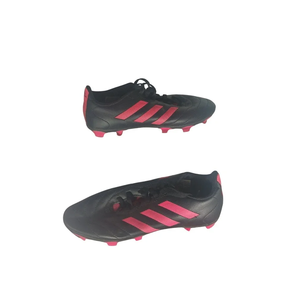 Adidas Youth Soccer Cleats Black Pink Stripes Size‎ 4.5 US Kids